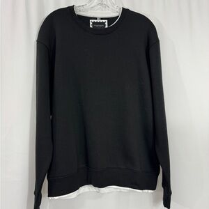 Denim & Flower Black & White Crew Sweatshirt